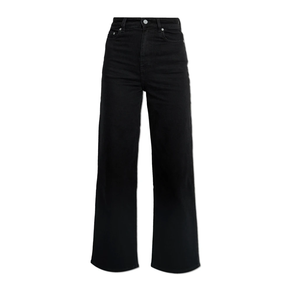 Ganni Straight Leg Jeans Black Dames