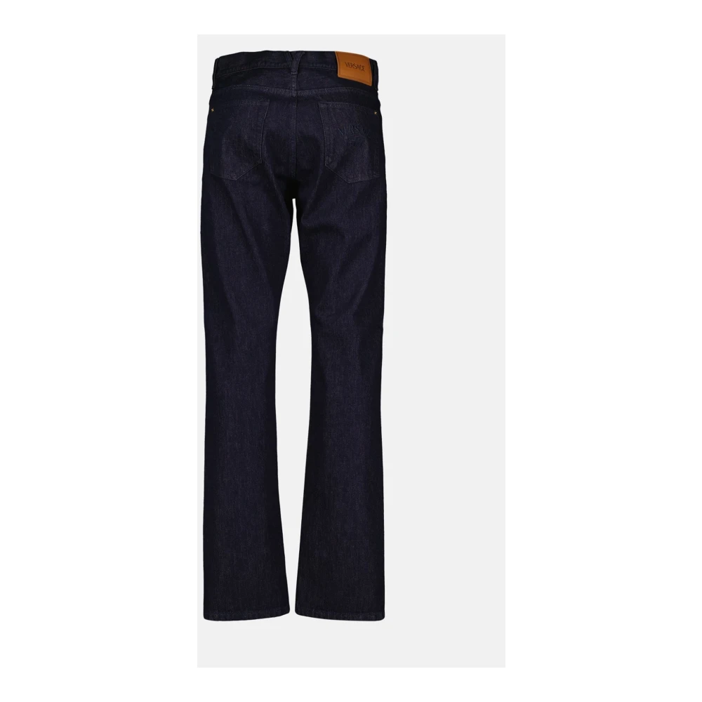 Versace Blauwe Ruwe Denim Jeans Blue Heren