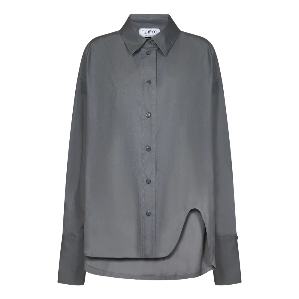 The Attico Luxe Grijze Katoenen Poplin Diana Shirt Gray Dames