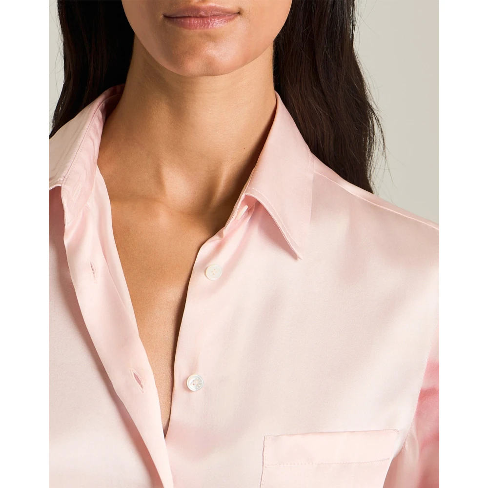 Kiton Zijden shirt met bedrukt patroon Pink Dames
