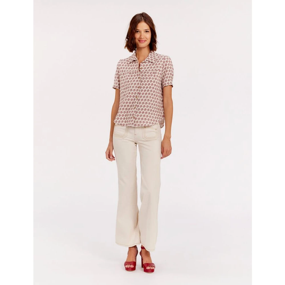 Ines De La Fressange Paris Gedrukte Linnen Blouse Multicolor Dames