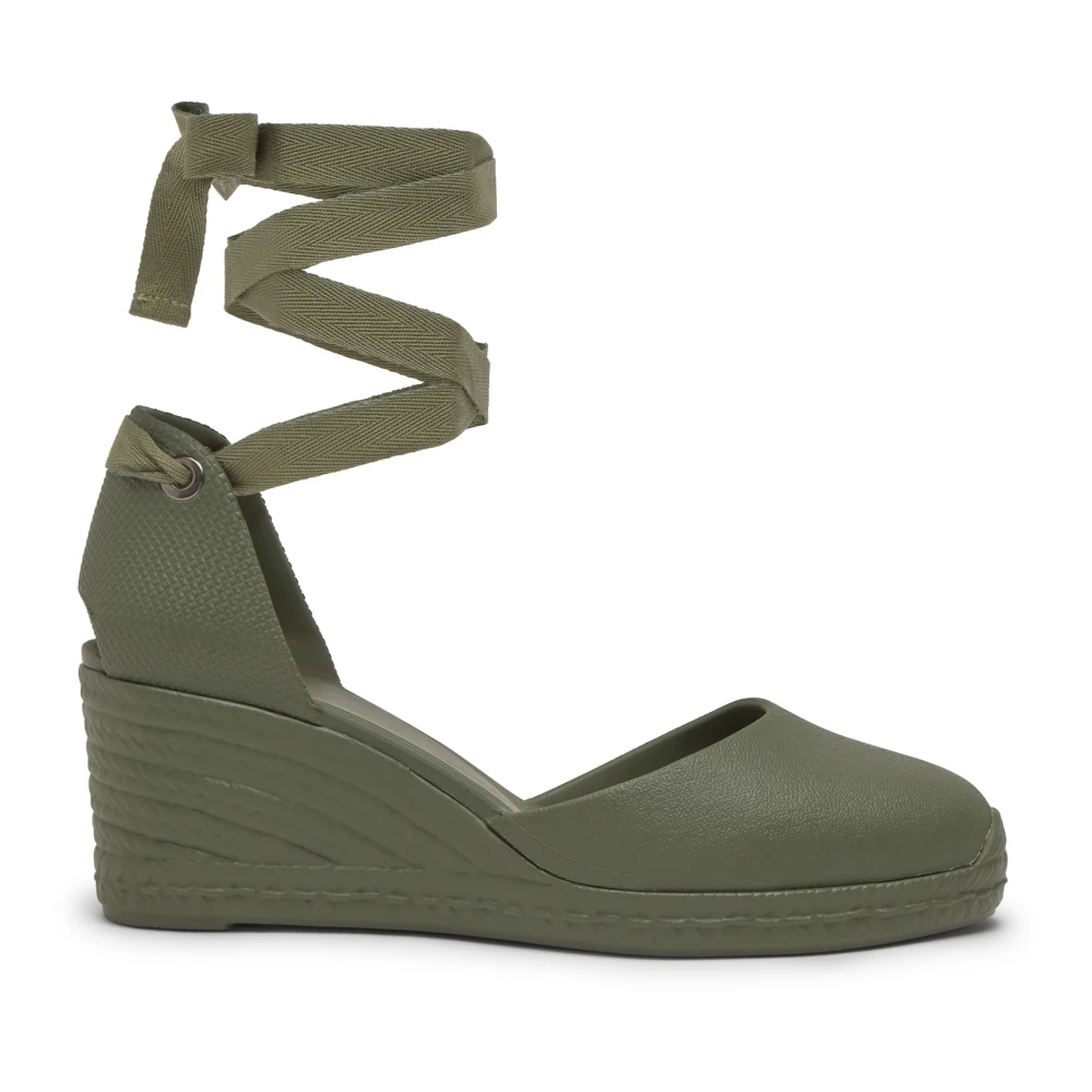 Castañer Women's Green Alpargata With 7 Cm Wedge Heel