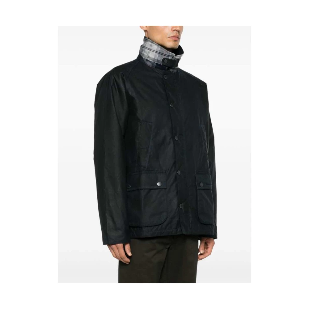 Barbour Navy Blauwe Gewaxte Jas Blue Heren