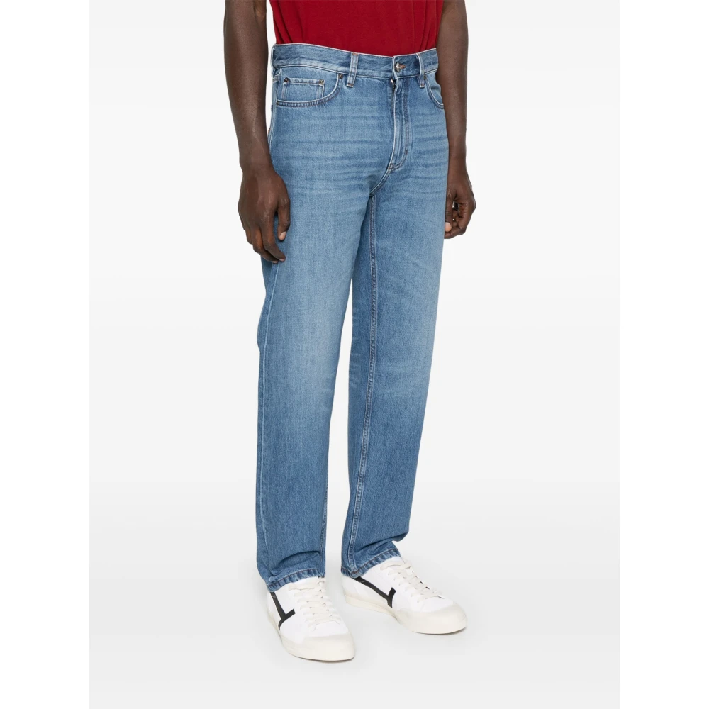 Z Zegna Blauwe Denim Jeans Klassieke Pasvorm Blue Heren