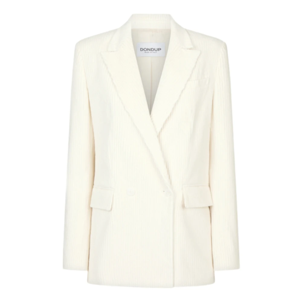 Dondup Fluwelen double-breasted blazer Offwhite Beige Dames