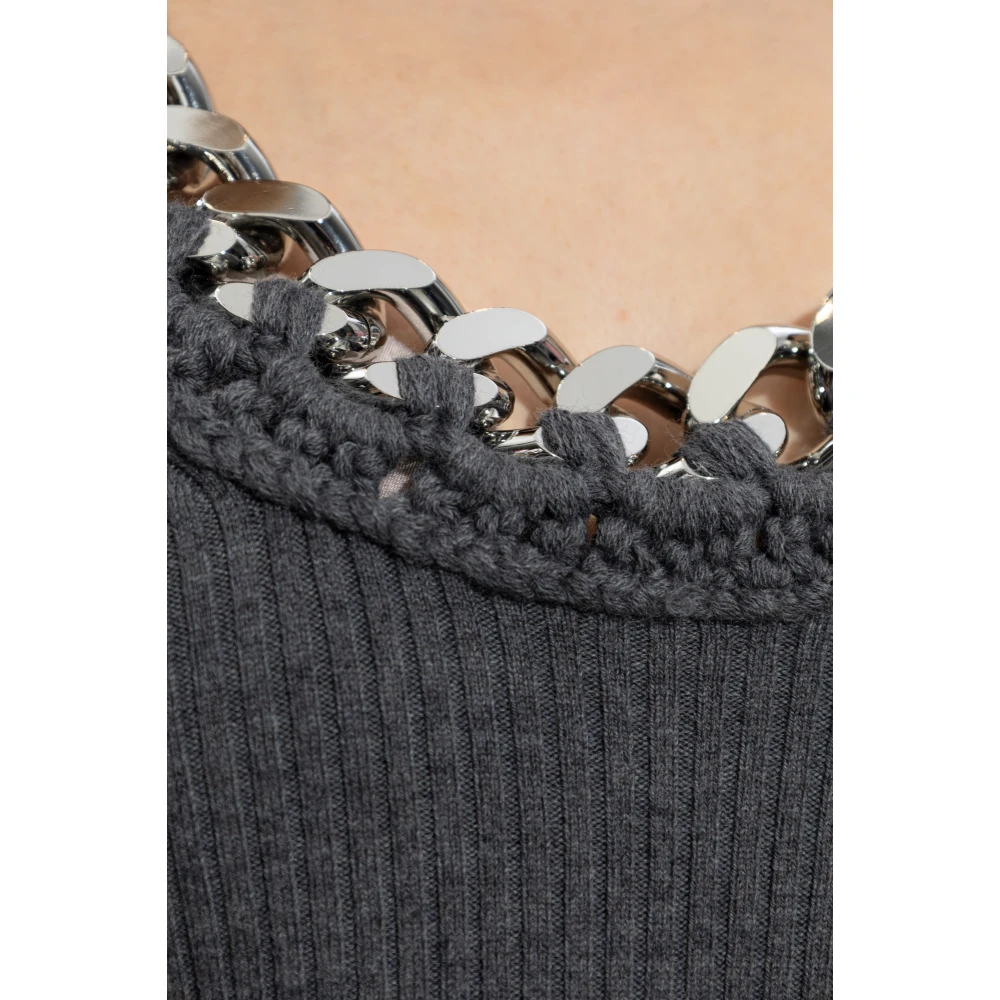 Stella Mccartney Top met decoratieve ketting Gray Dames