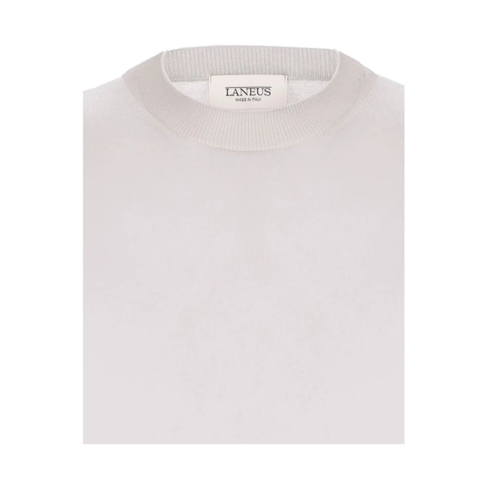 Laneus Witte Crew Neck T-shirt White Heren