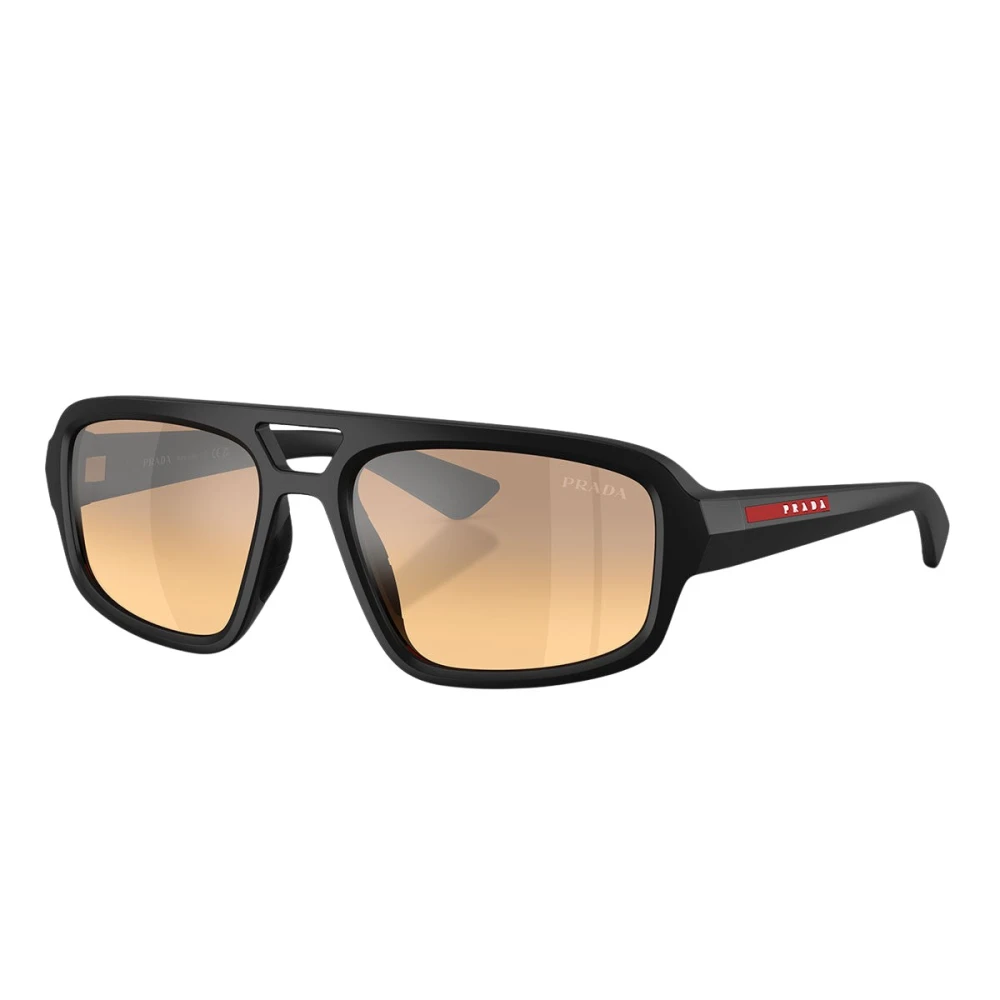 Prada Men's 0Ps B11su Aviator Sunglasses - Black/Orange - Image 3