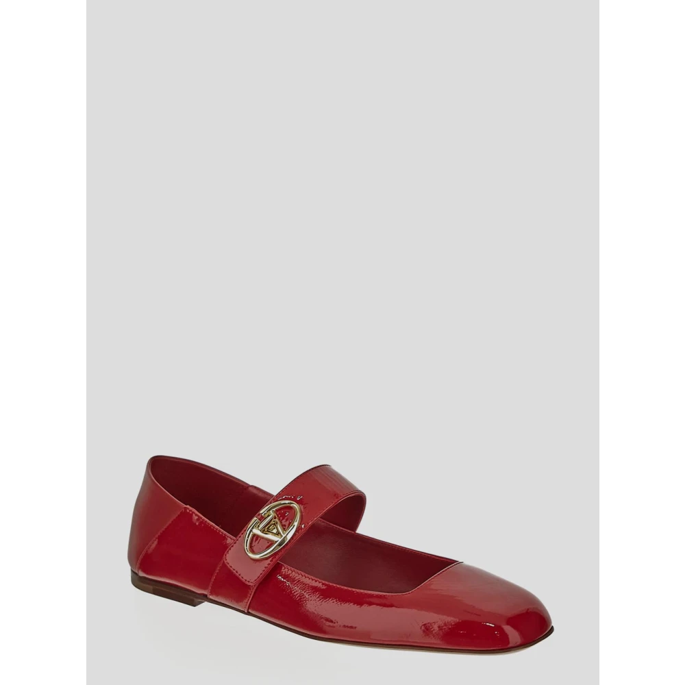 Valentino Garavani Leren Ballerina Schoenen Red Dames