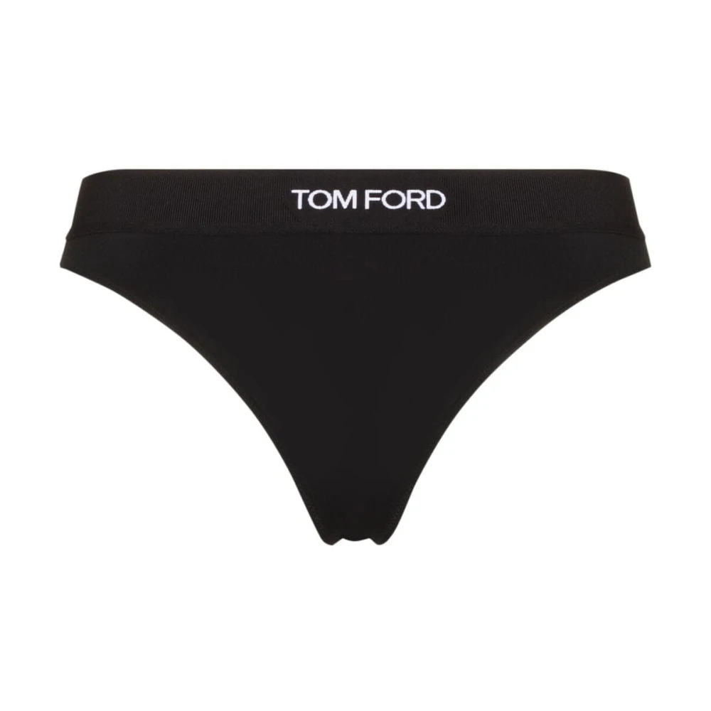 Tom Ford Zwart Logo-Tailleband String Black Dames