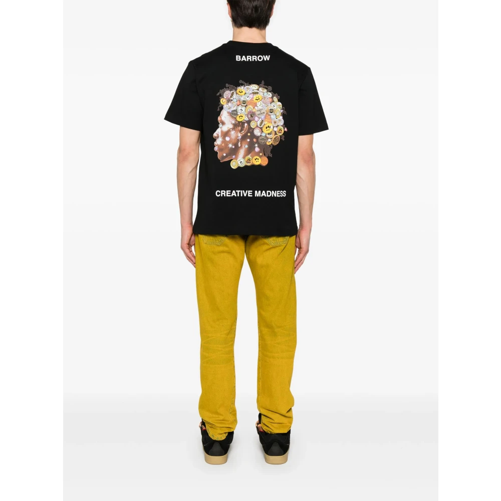 Barrow Zwarte Crew Neck T-shirt met Logo Black Unisex