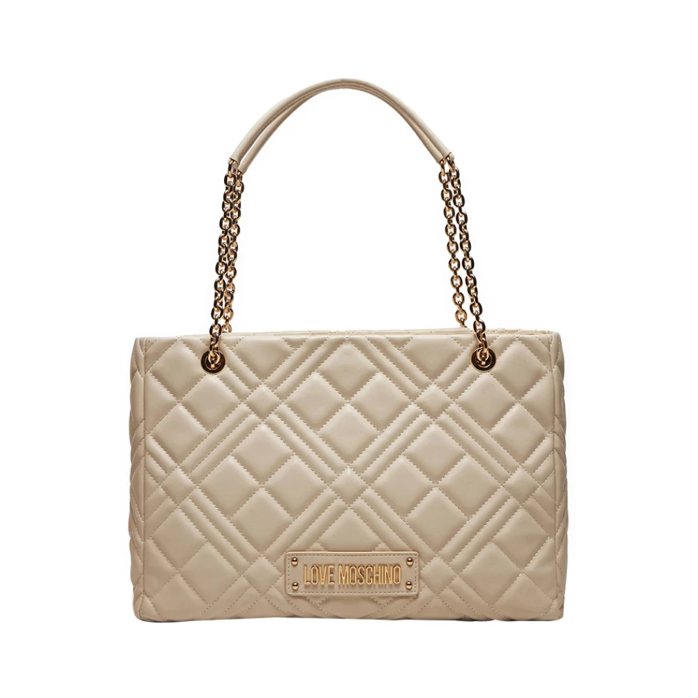 Moschino Ivoor Shopper Tas Beige Dames
