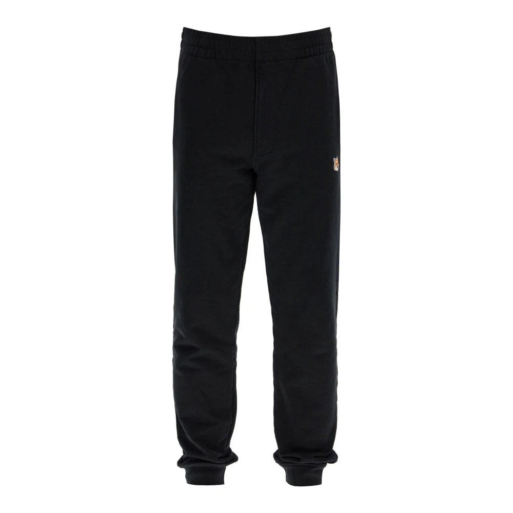 Maison Kitsuné Fox Head Patch Joggers Black Heren