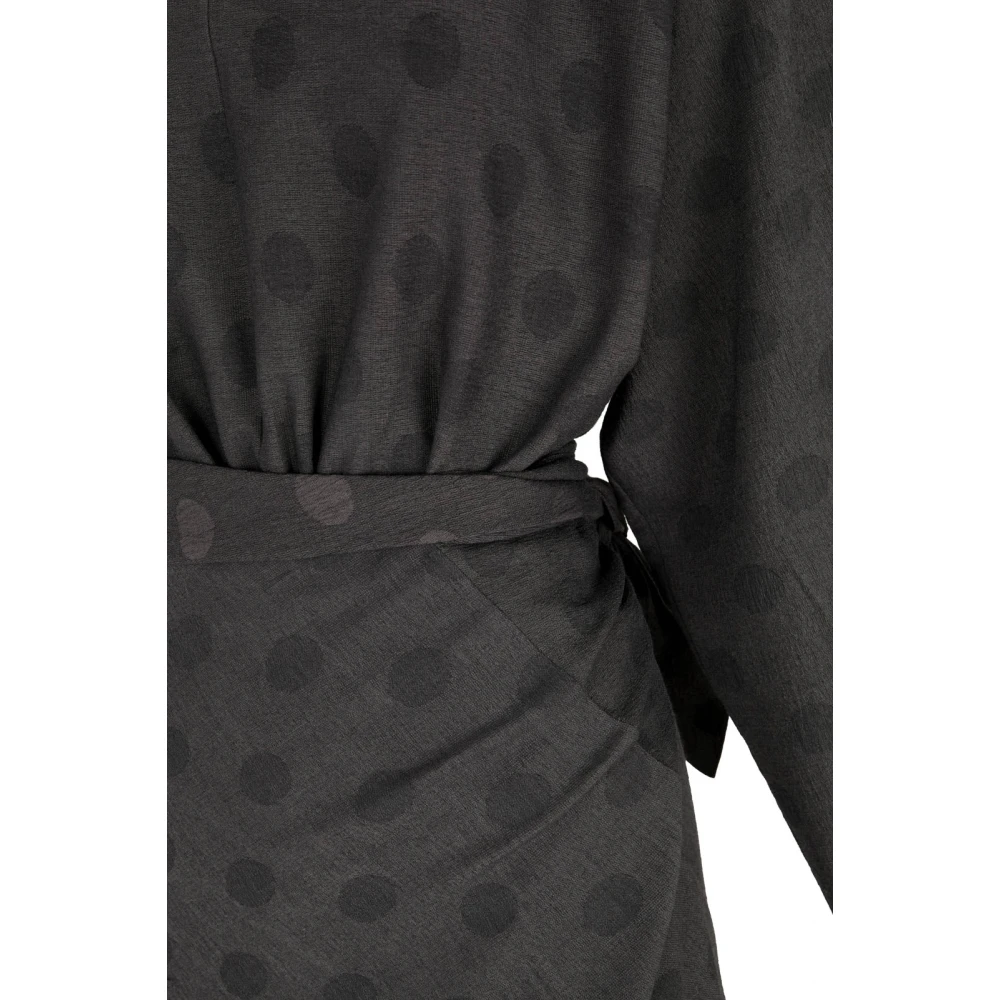 Cortana Polka Dot Jacquard Lange Jurk Black Dames
