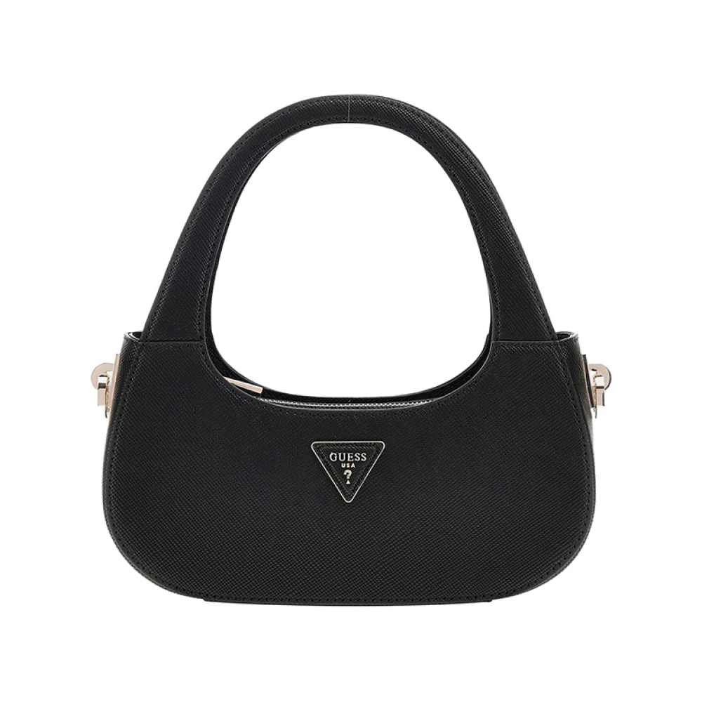 Guess Zwarte leren handtas met ritssluiting Black Dames