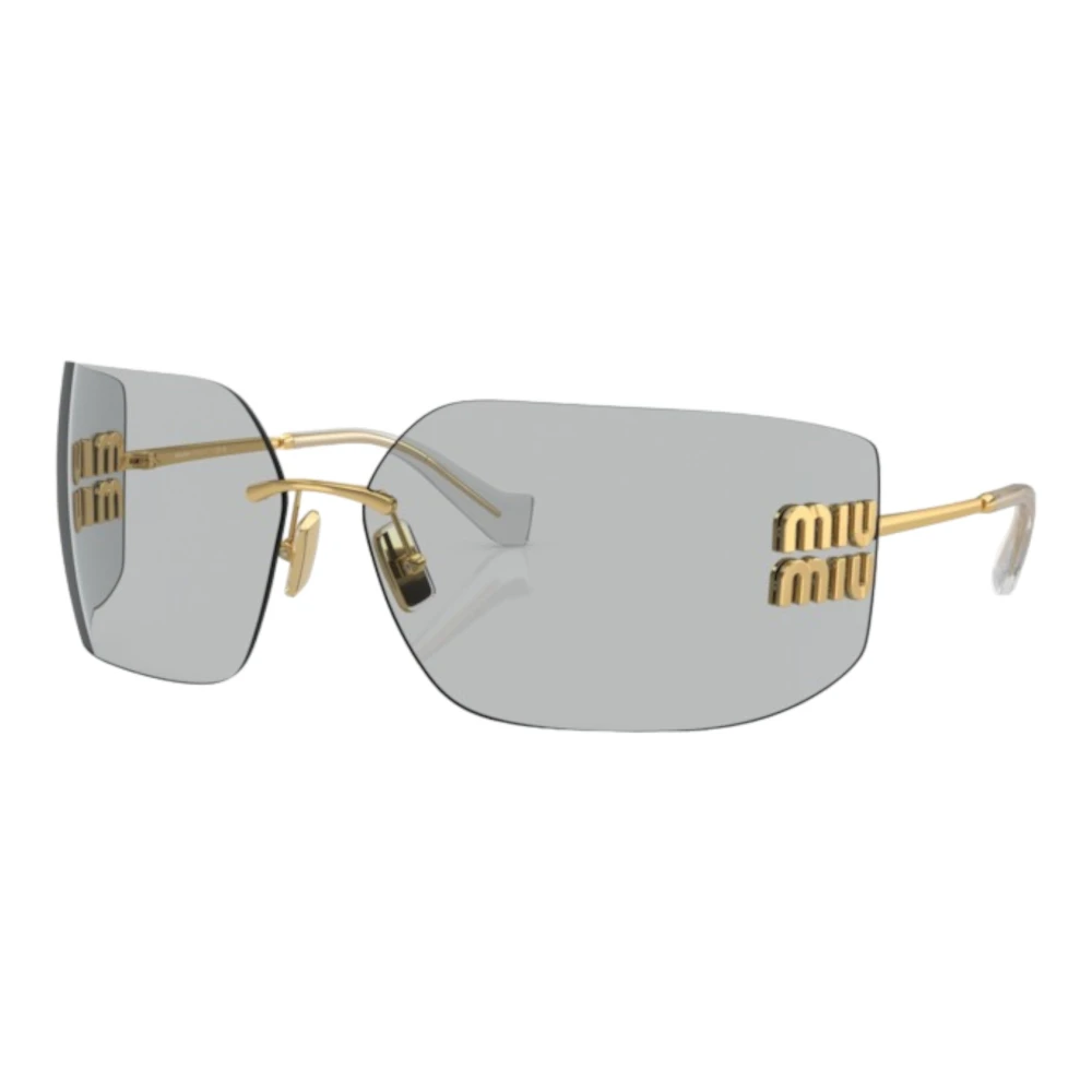 Gullramme solbriller med lysegrå linser