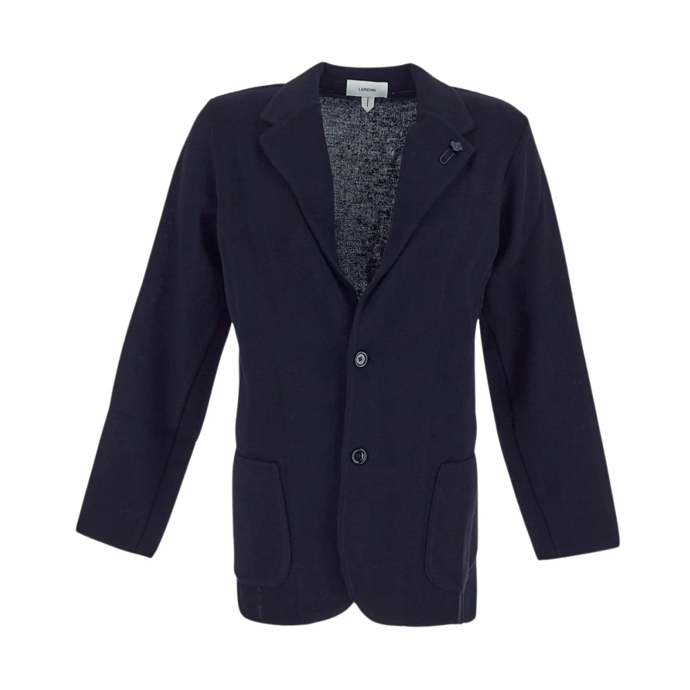 Lardini Klassieke Gebreide Blazer van Zuiver Wol Blue Heren