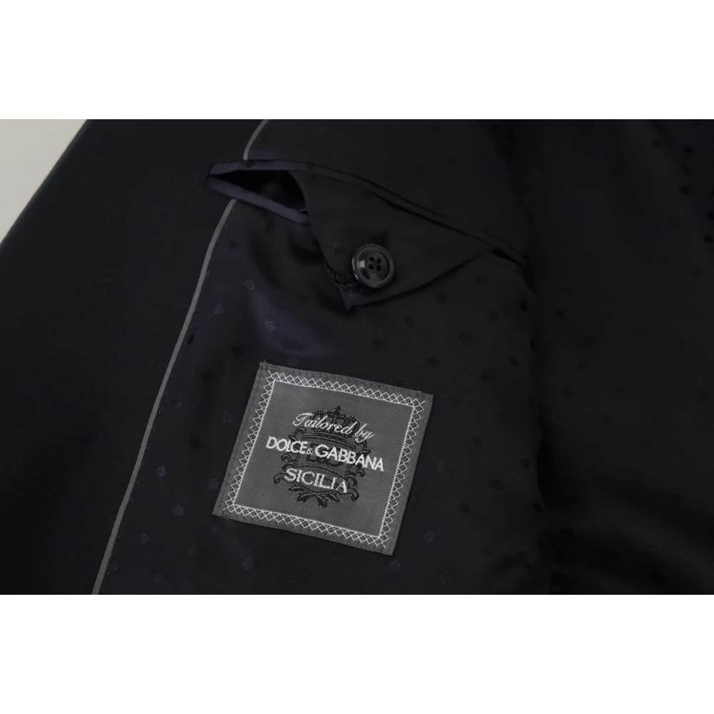 Dolce & Gabbana Donkerblauwe Wol Formele Siciliaanse Blazer Blue Heren