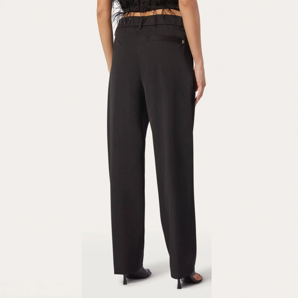 Dondup Wide Trousers Black Dames