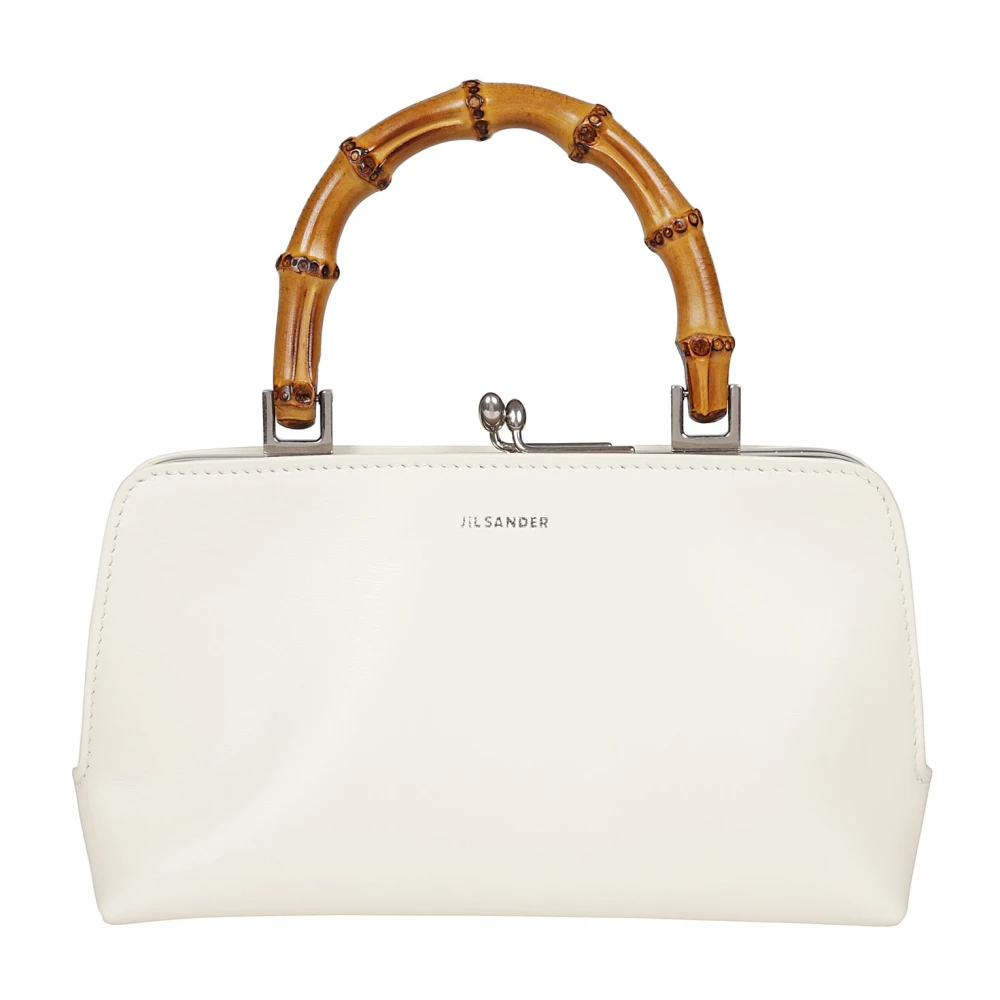 Jil Sander Mini leren tas met metalen afwerking White Dames