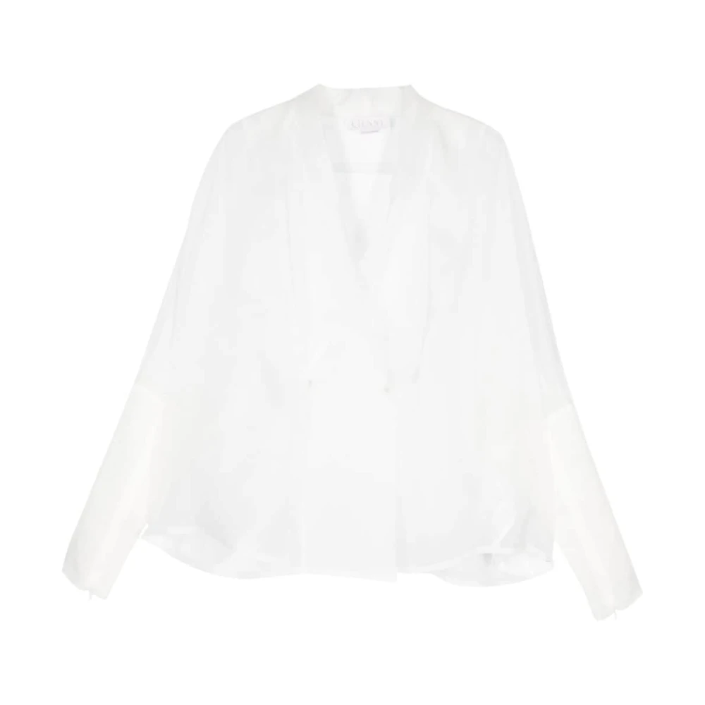 Genny Zijden Organza Wit Overhemd White Dames