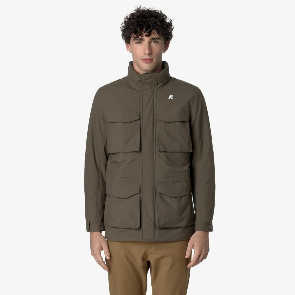 K-way Warme Ottoman Jas Medium Lengte Brown Heren