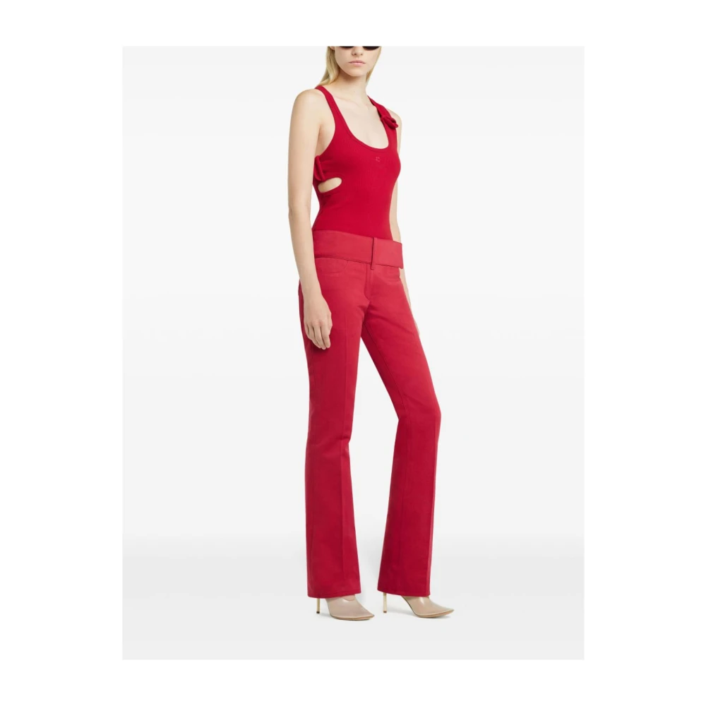 Courrèges Robijnrode Mouwloze Top met Uitsnijdingen Red Dames