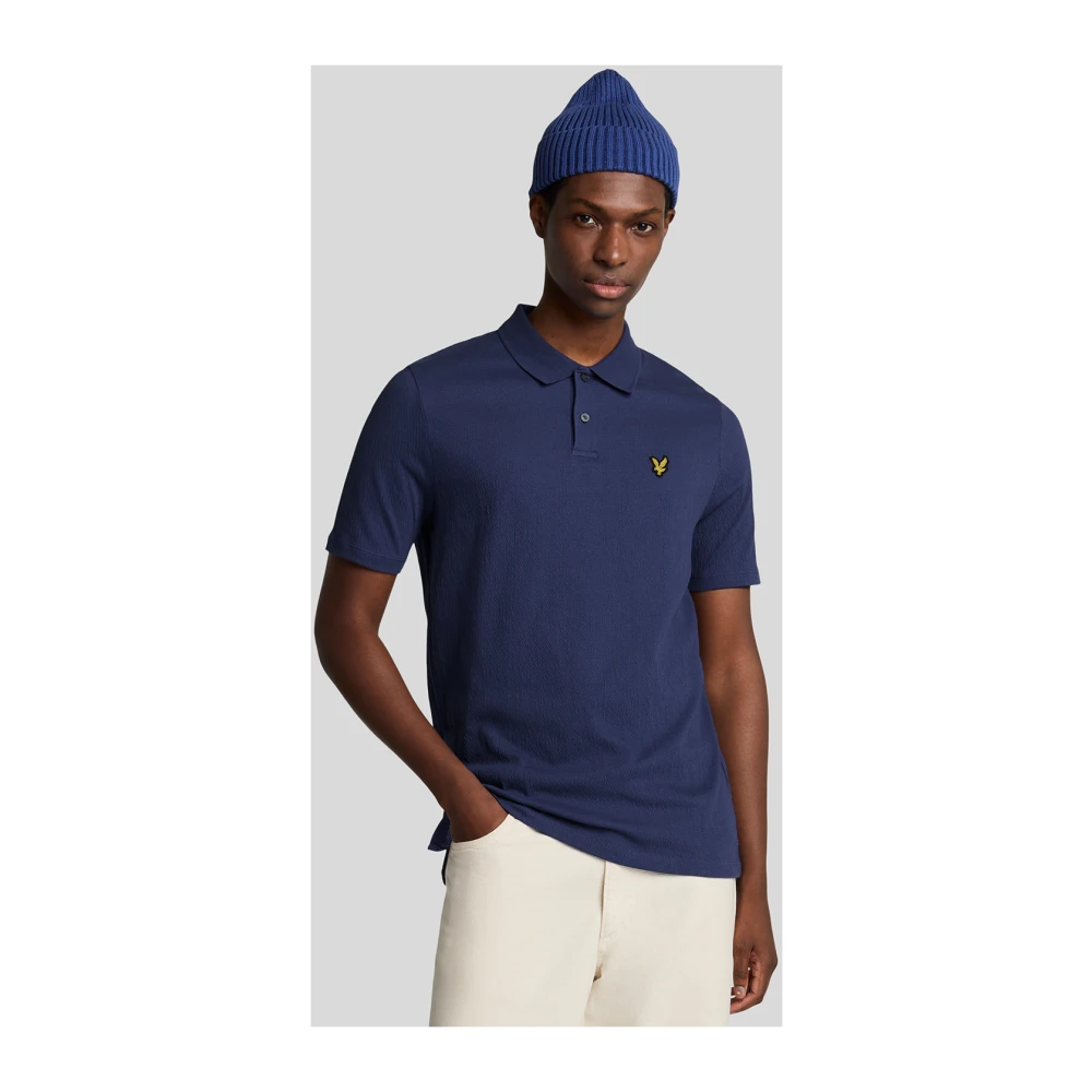 Lyle & Scott SS Polo Shirts Crepe Polo Shirt Blue Heren