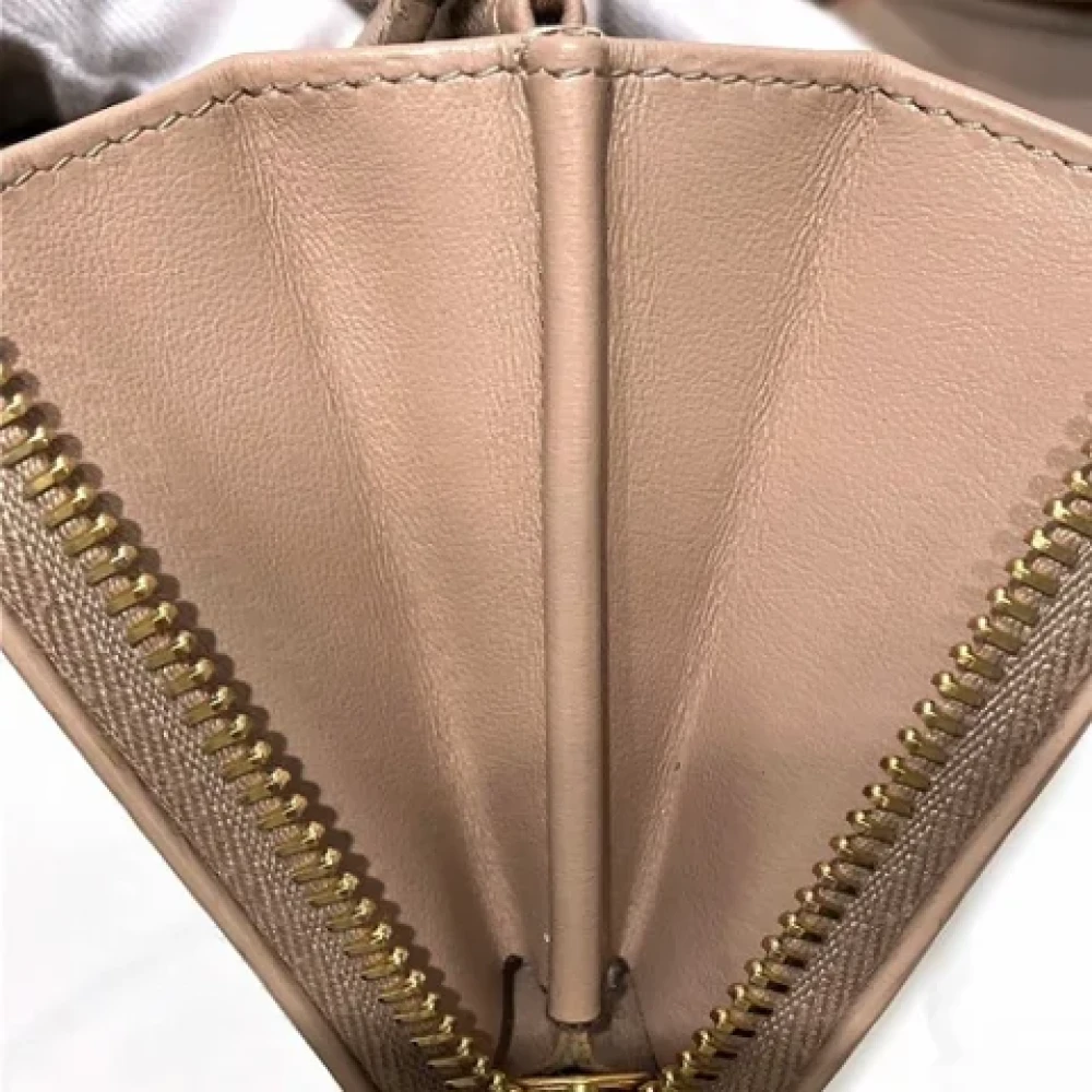Prada Vintage Pre-owned Leather wallets Beige Dames