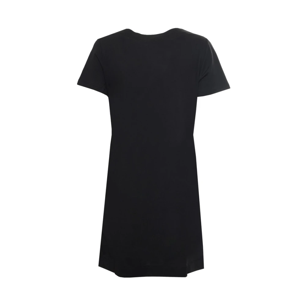 Moschino Katoenen Jurk met Logodetail Black Dames