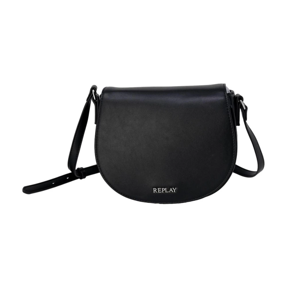 Replay Women's Black Cross Body Bags, One Size, Halfmoon Bag