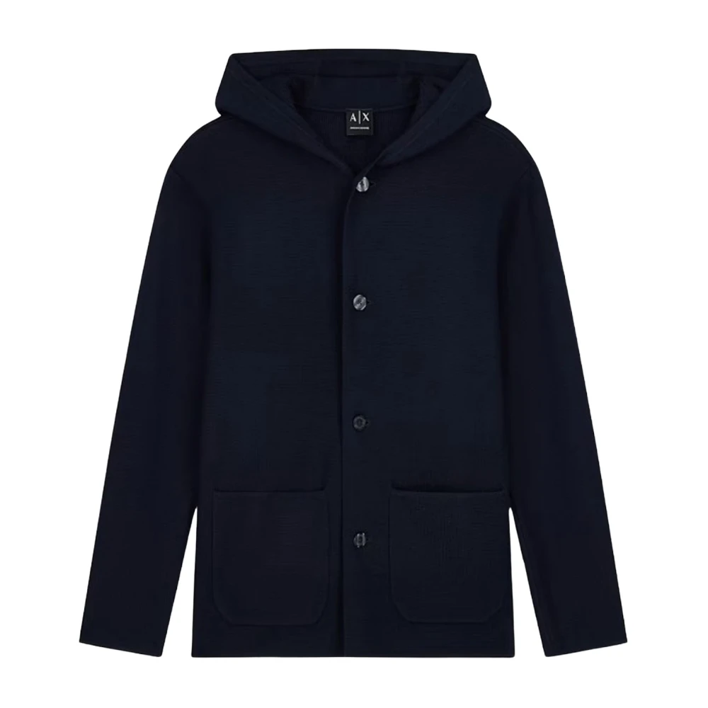 Armani Exchange Hybrid Blazer Cardigan - Male - Cardigans - Blue - M - Knitwear