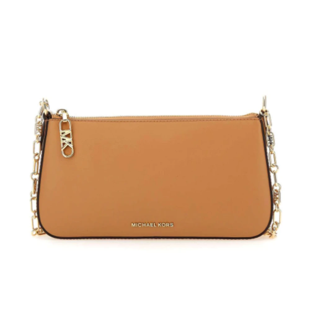 Michael Kors Chain Pouchette Schoudertas Pale Peanut Brown Dames