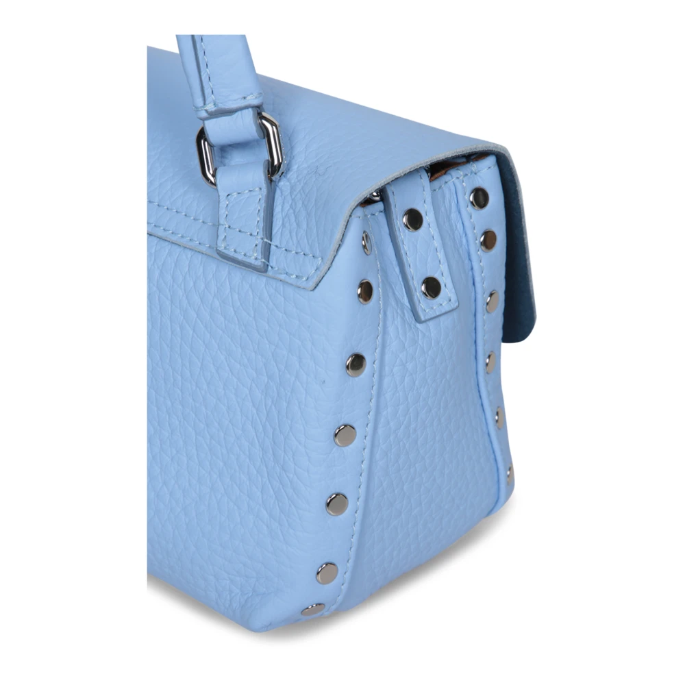 Zanellato Blauwe leren tas met verstelbare band Blue Dames