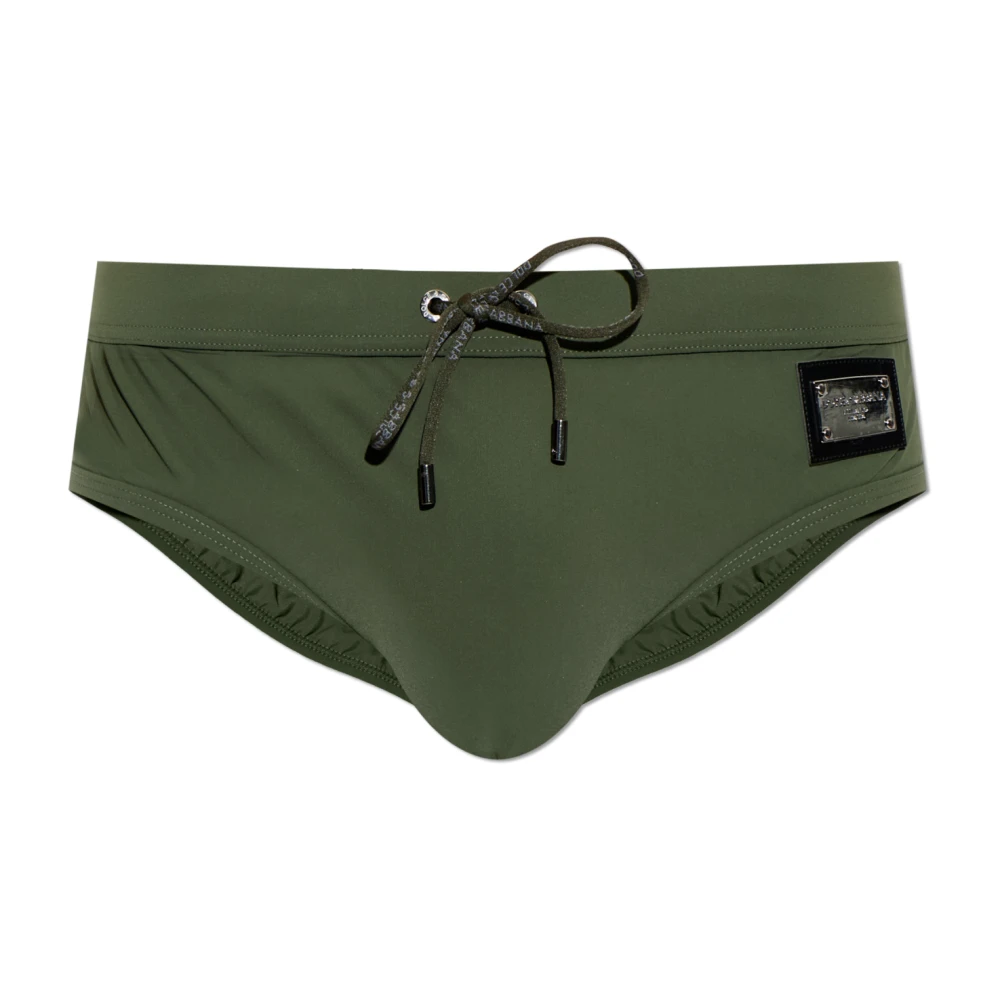 Dolce & Gabbana Men's Green Swim Briefs - Beachwear - S - Swimwear