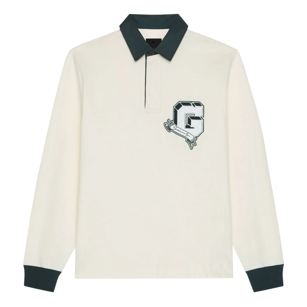 Givenchy Wit katoenen polo shirt met G-patch White Heren