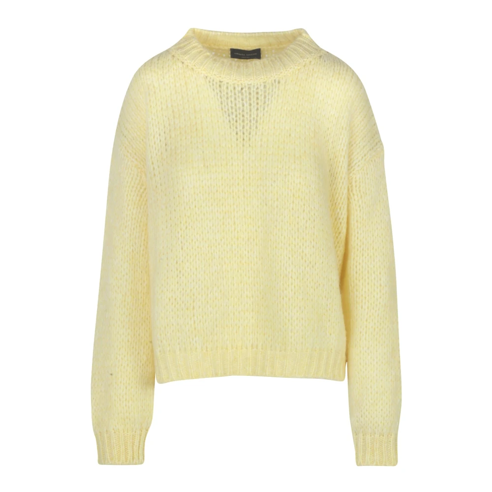 Roberto Collina Stijlvolle Ronde Hals Trui Yellow Dames