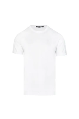 Vit Broderad Signatur T-shirt