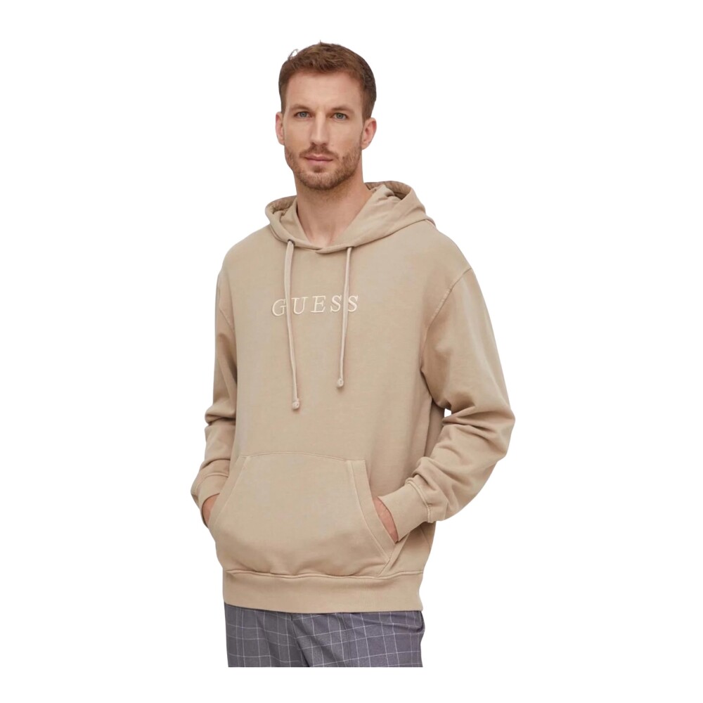 Katoenen Hoodie Beige Guess Dames Miinto