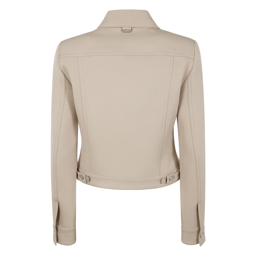 Courrèges Signature Twill Trucker Jacket in Sand Beige Dames