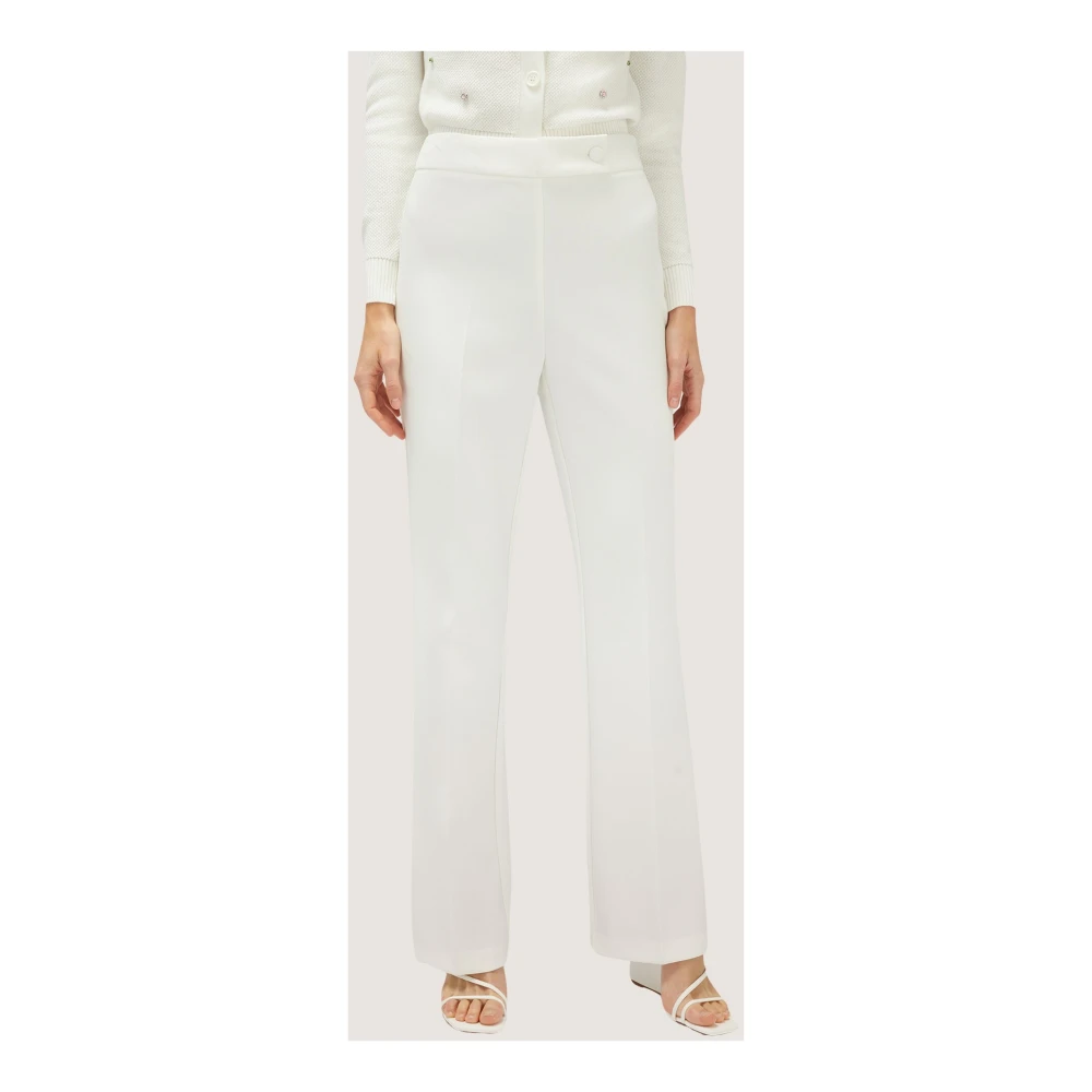 Motivi Crepe Stretch Flare Broek White Dames