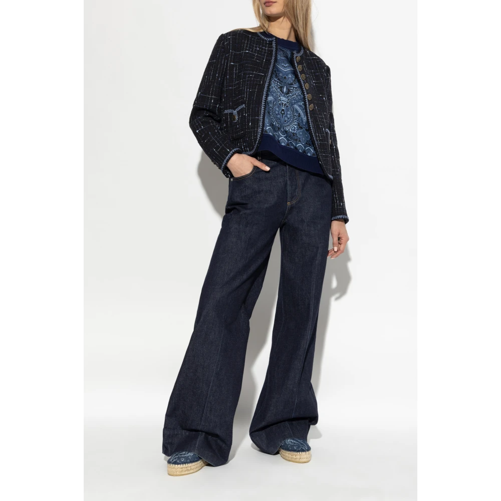 ETRO Top met decoratief patroon Blue Dames