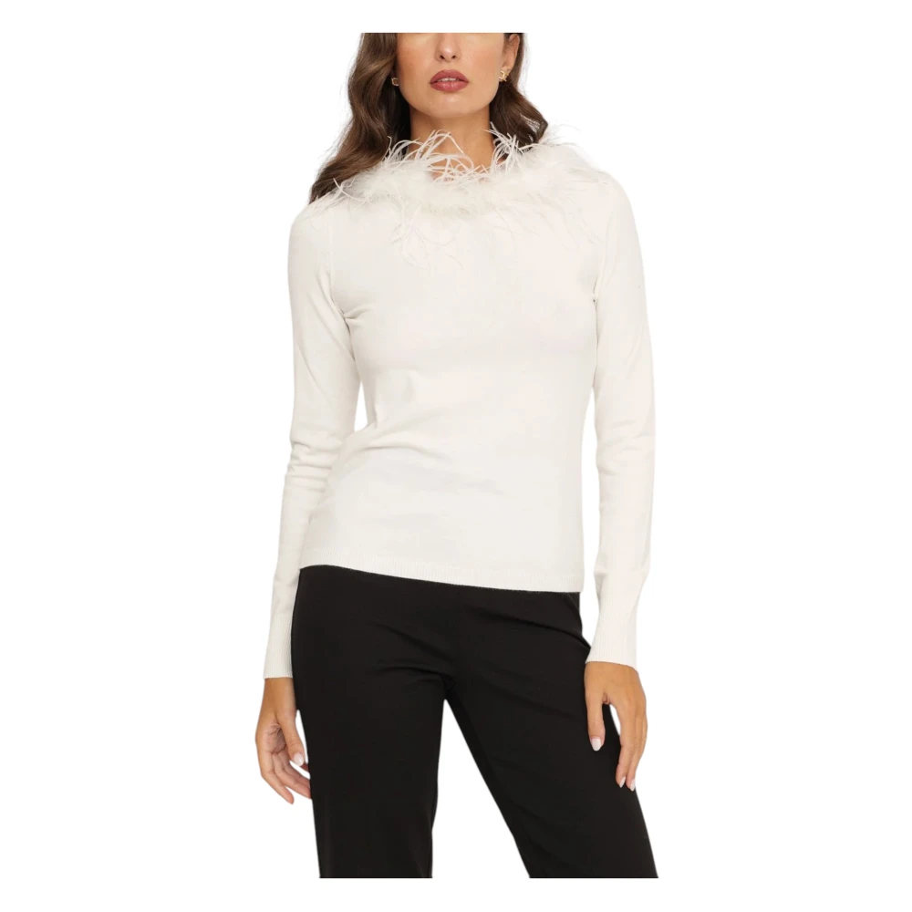 Twinset Trui Met Ronde Hals White Dames