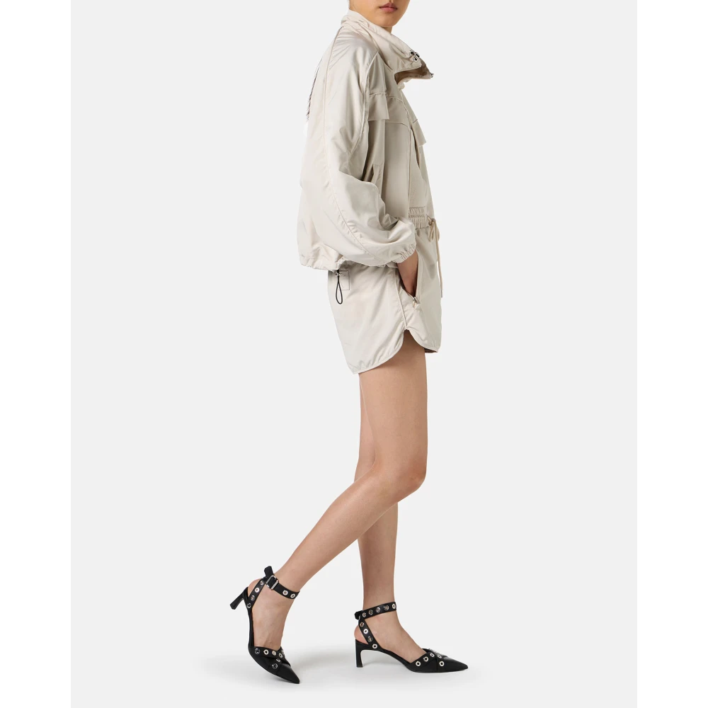 Iceberg Actieve shorts in technisch nylon gevoerd met poedergekleurd gaas Beige Dames