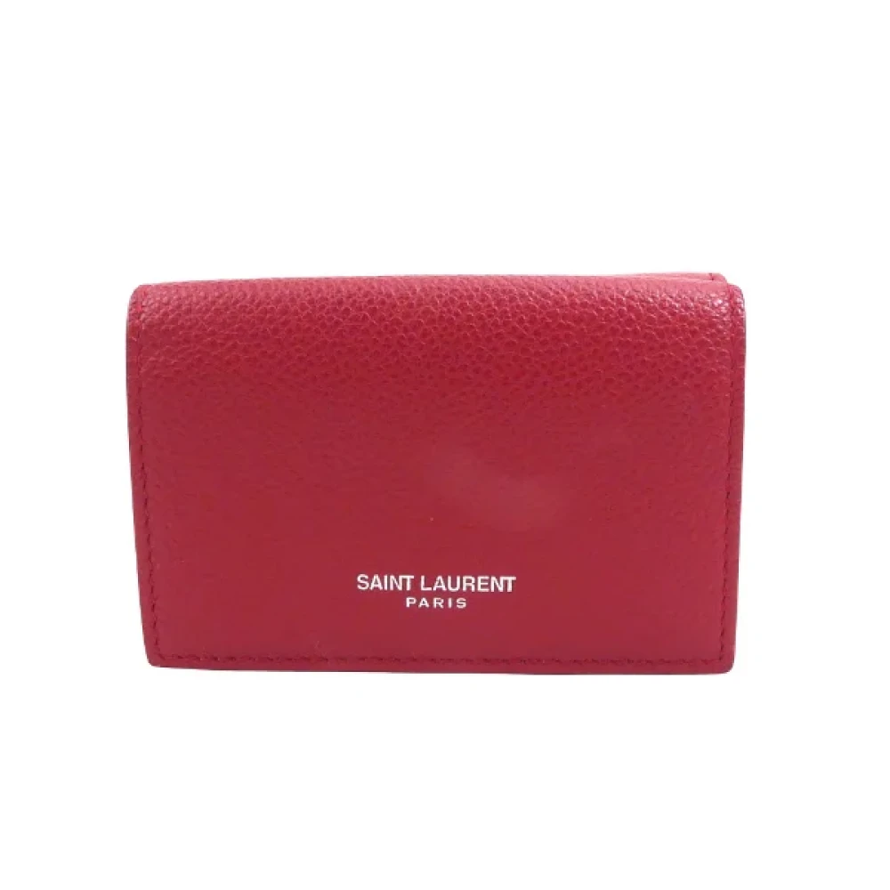 Yves Saint Laurent Vintage Pre-owned Leather wallets Red Dames