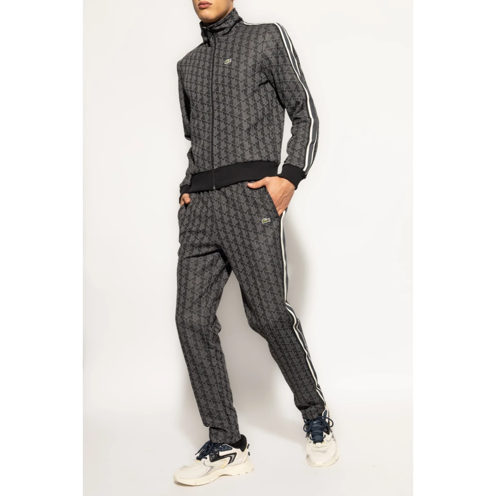 Lacoste Monogram sweatshirt Black Heren