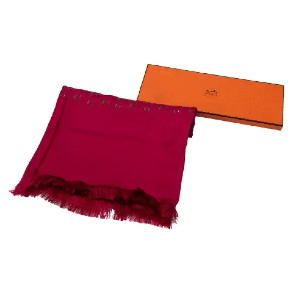 Hermès Vintage Pre-owned Canvas scarves Red Dames