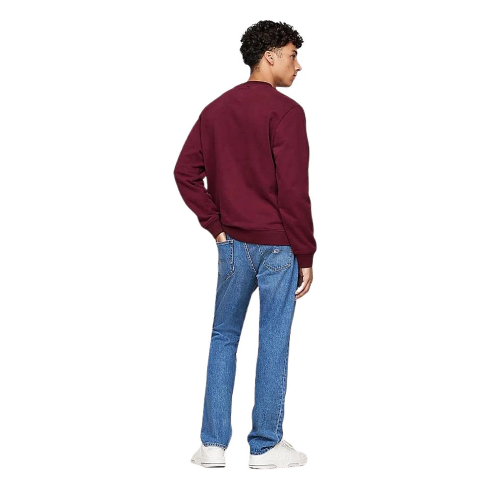 Tommy Hilfiger Bordeaux Katoenen Sweater Iconisch Embleem Red Heren