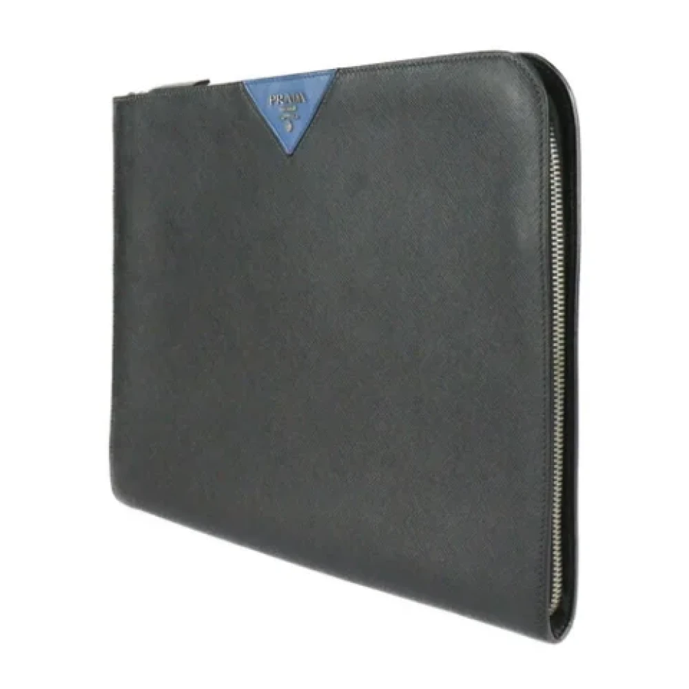 Prada Vintage Pre-owned Leather clutches Black Dames
