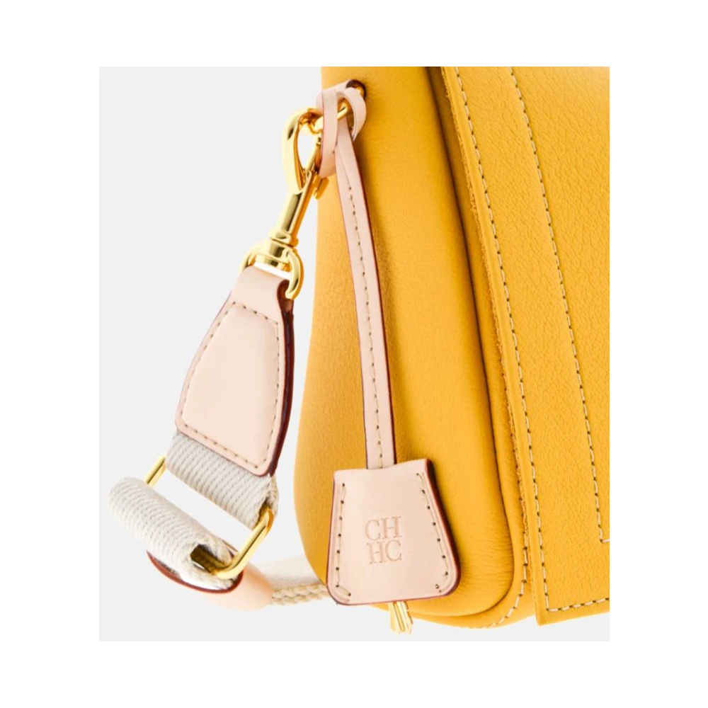 Carolina Herrera Afsluitbare Crossbody Tas van Mocán Leer Yellow Dames